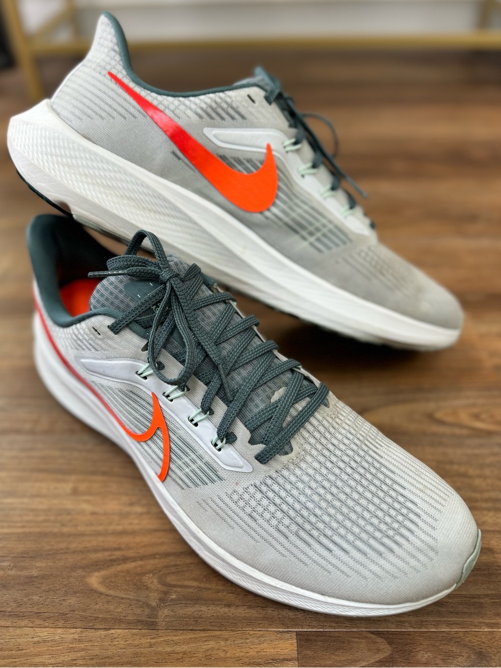 Nike Air Zoom Pegasus 39 Running Shoes Gray Orange Men’s Sz 13 DH4071-003